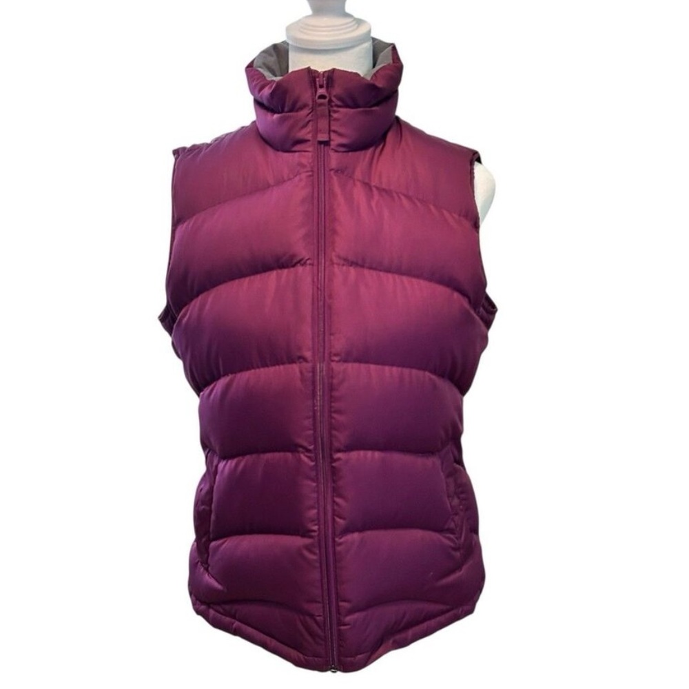 Lands End Women's Down Puffer Vest Size Small Dark Mulberry Lightweight